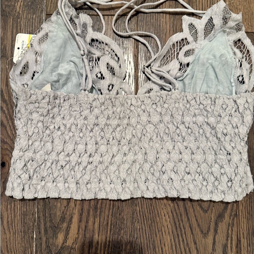 Free People Women’s Size M Gray Lace Crop Top/ Bralette - Picture 2 of 3